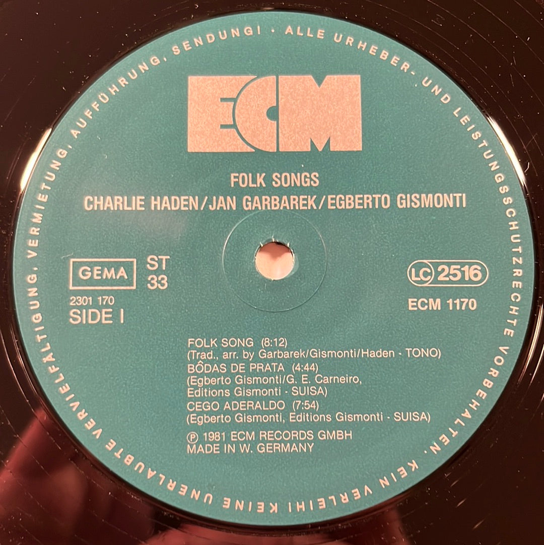Charlie Haden, Jan Garbarek, Egberto Gismonti – Folk Songs LP (NM)