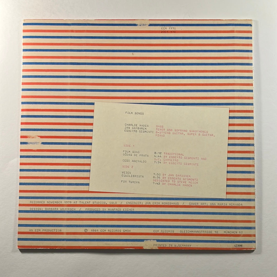 Charlie Haden, Jan Garbarek, Egberto Gismonti – Folk Songs LP (NM)