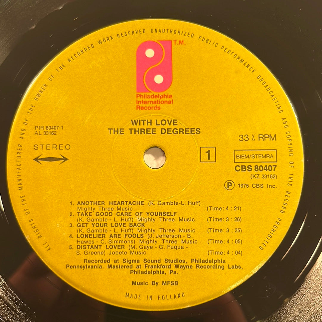 The Three Degrees – With Love LP (VG+)