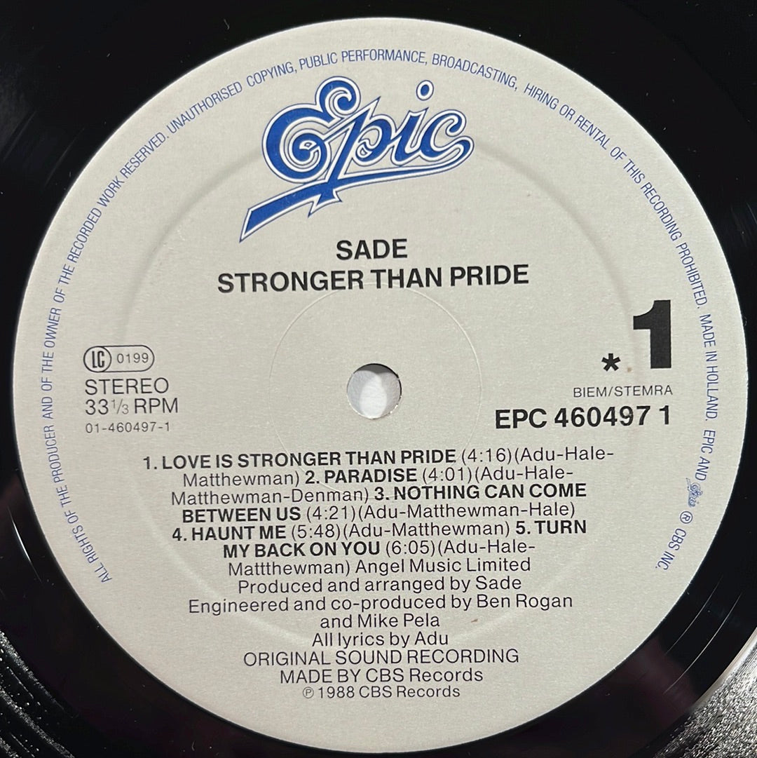 Sade – Stronger Than Pride LP mit OIS (NM)