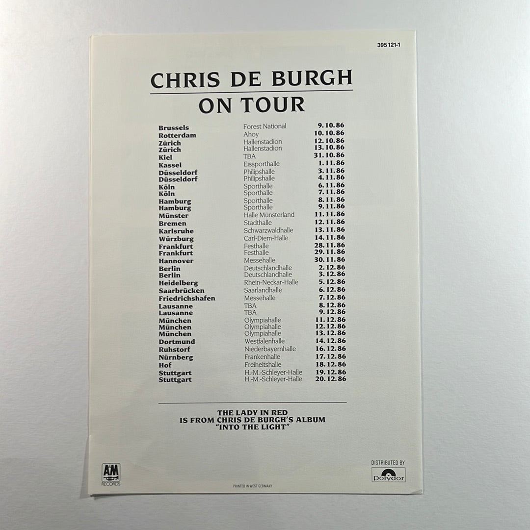 Chris de Burgh – Into The Light LP mit OIS, Beiblatt und Booklet (NM)