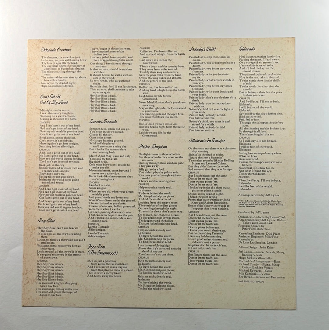 Electric Light Orchestra – Eldorado - A Symphony By The Electric Light Orchestra LP mit Beiblatt (VG+)