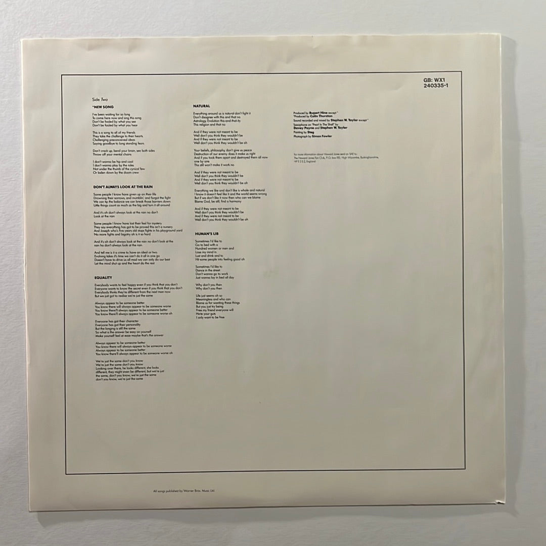 Howard Jones – Human's Lib LP mit OIS (VG)