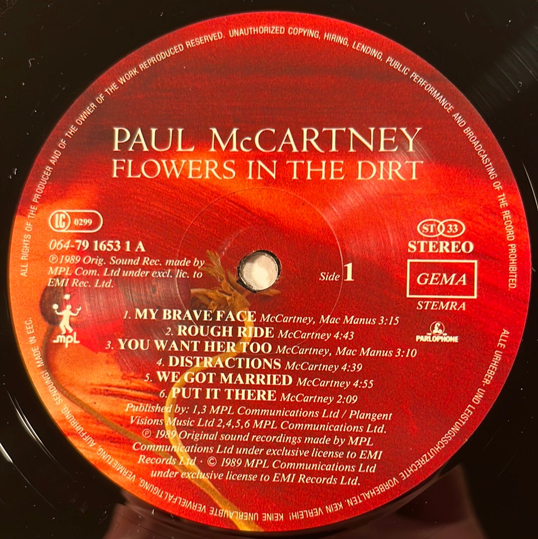 Paul McCartney – Flowers In The Dirt LP mit OIS mit Beiblatt (VG+)