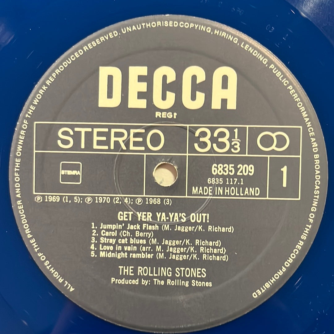 The Rolling Stones – Get Yer Ya-Ya's Out - Blues Transparent Vinyl - LP (VG)