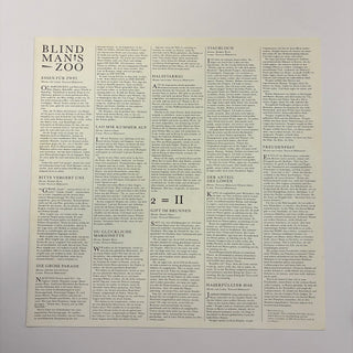 10,000 Maniacs ‎– Blind Man's Zoo LP mit OIS und Beiblatt (NM) - schallplattenparadis