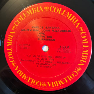 Carlos Santana & Mahavishnu John McLaughlin ‎– Love Devotion Surrender LP (NM)