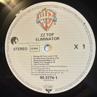 ZZ Top ‎– Eliminator LP mit OIS (NM)