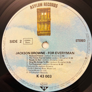 Jackson Browne ‎– For Everyman LP (NM)