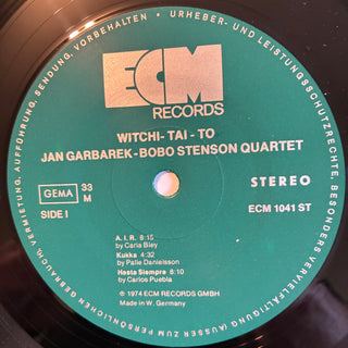 Jan Garbarek - Bobo Stenson Quartet With Palle Danielsson, Jon Christensen ‎– Witchi-Tai-To LP (NM)