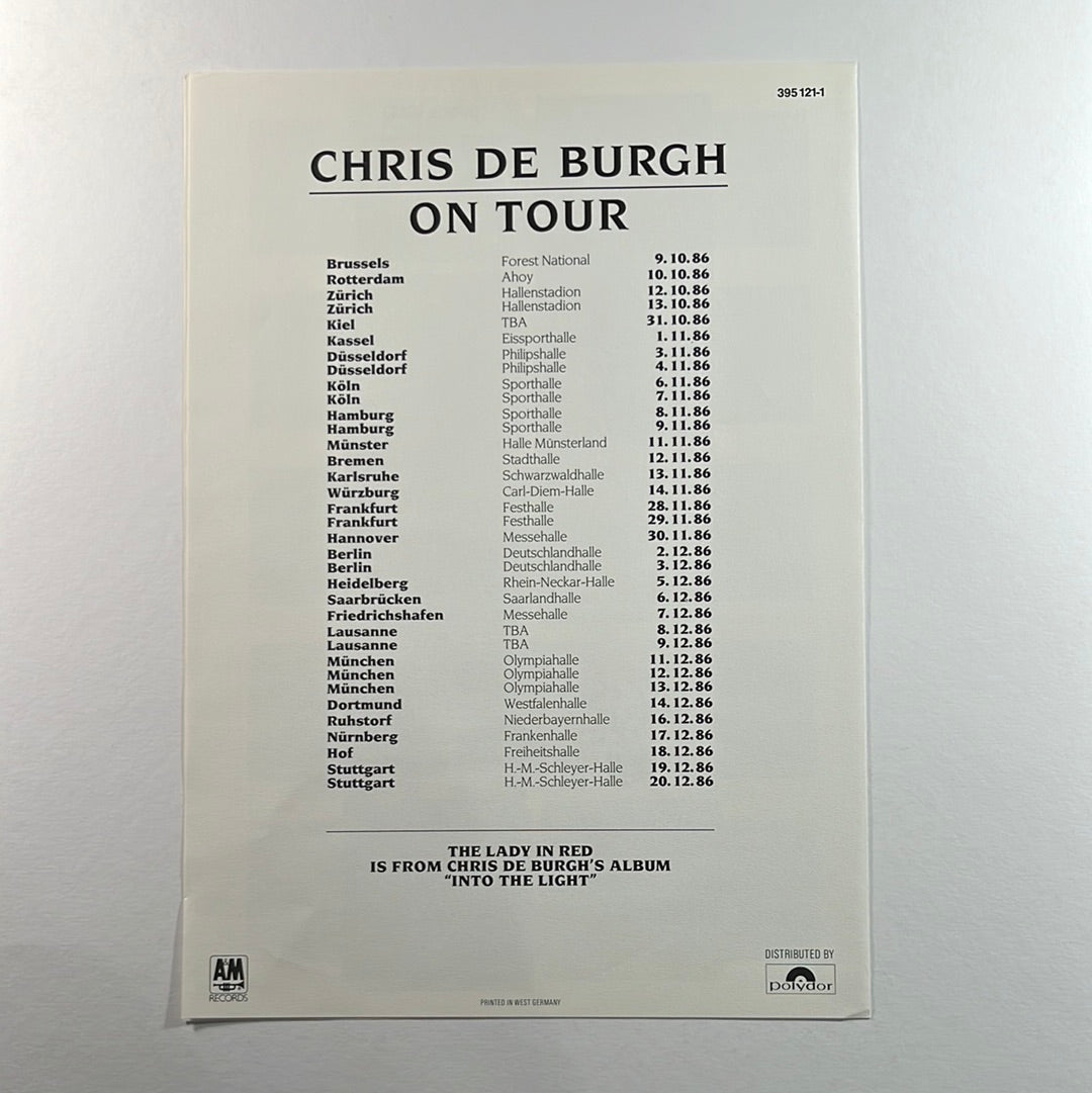 Chris de Burgh ‎– Into The Light LP mit OIS, Beiblatt und Booklet (NM)
