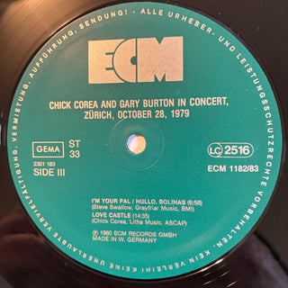 Chick Corea And Gary Burton ‎– In Concert, Zürich, October 28, 1979 Doppel LP (NM)
