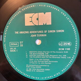 John Surman ‎– The Amazing Adventures Of Simon Simon LP (VG+)