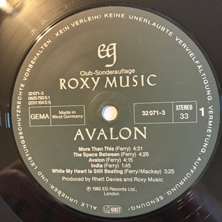 Roxy Music ‎– Avalon LP (NM)