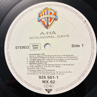 a - ha – Scoundrel Days LP mit OIS (VG+) - schallplattenparadis