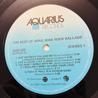 April Wine ‎– The Best Of April Wine Rock Ballads LP (VG+) - schallplattenparadis
