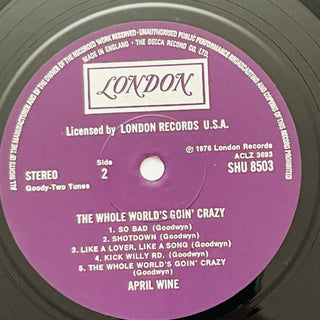 April Wine ‎– The Whole World's Goin' Crazy LP (NM) - schallplattenparadis