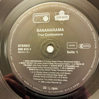 Bananarama ‎– True Confessions LP mit OIS (NM) - schallplattenparadis