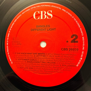 Bangles ‎– Different Light LP mit OIS (NM) - schallplattenparadis