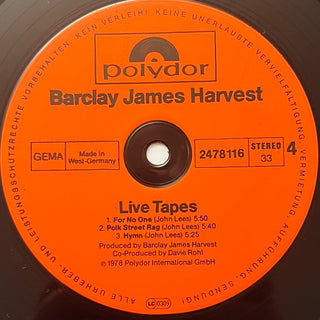 Barclay James Harvest ‎– Live Tapes Doppel LP (NM) - schallplattenparadis