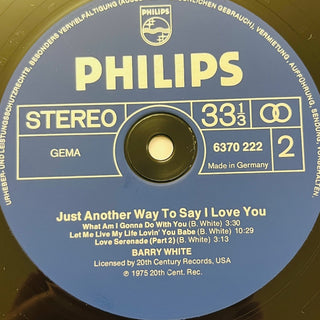 Barry White ‎– Just Another Way To Say I Love You LP (NM) - schallplattenparadis