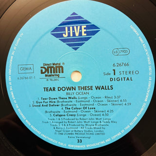 Billy Ocean – Tear Down These Walls LP mit OIS (NM) - schallplattenparadis