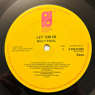 Billy Paul ‎– Let 'Em In LP (NM) - schallplattenparadis