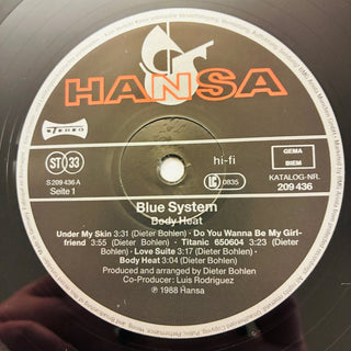 Blue System – Body Heat LP (VG+) - schallplattenparadis