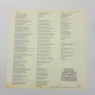 Bob Dylan ‎– Desire LP mit OIS und Beiblatt (NM) - schallplattenparadis
