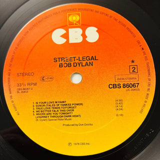 Bob Dylan – Street - Legal LP mit OIS (NM) - schallplattenparadis