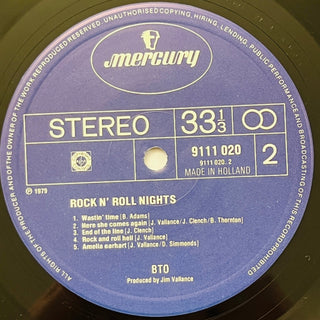 B.T.O. ‎– Rock N' Roll Nights LP (VG+) - schallplattenparadis