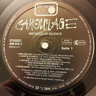 Camouflage – Methods Of Silence LP (VG+) - schallplattenparadis