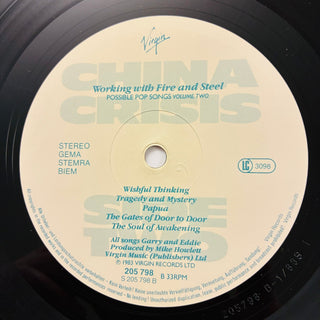 China Crisis ‎– Working With Fire And Steel (Possible Pop Songs Volume Two) LP mit OIS (VG+) - schallplattenparadis