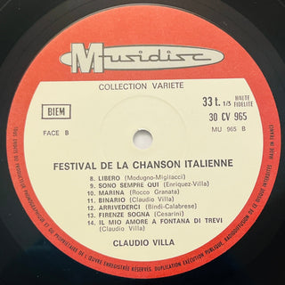 Claudio Villa – Festival De La Chanson Italienne LP (NM) - schallplattenparadis