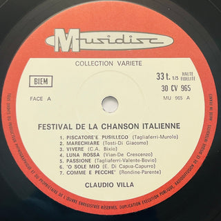 Claudio Villa – Festival De La Chanson Italienne LP (NM) - schallplattenparadis