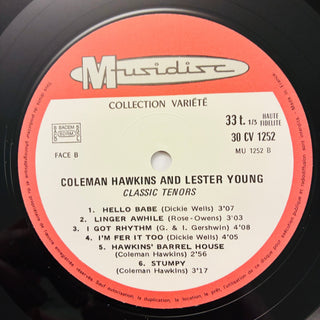 Coleman Hawkins And Lester Young ‎– Classic Tenors - The Historical Jazz Session LP (NM) - schallplattenparadis