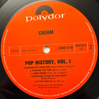 Cream – Pop History Vol. 1 Doppel LP (NM) - schallplattenparadis