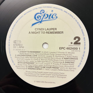 Cyndi Lauper – A Night To Remember LP mit OIS (NM) - schallplattenparadis