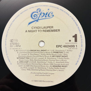 Cyndi Lauper – A Night To Remember LP mit OIS (NM) - schallplattenparadis