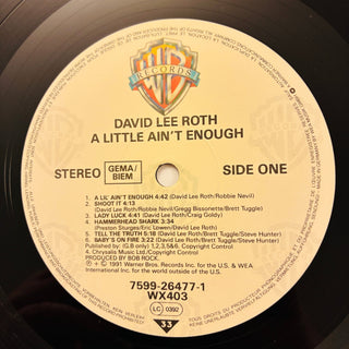 David Lee Roth ‎– A Little Ain't Enough LP mit OIS (NM) - schallplattenparadis