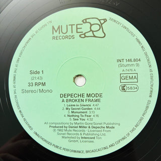 Depeche Mode – A Broken Frame LP mit Beiblatt (NM) - schallplattenparadis