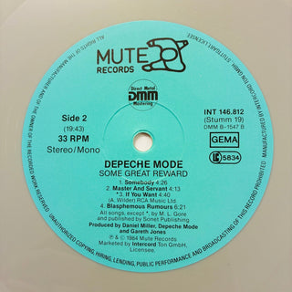 Depeche Mode ‎– Some Great Reward LP mit OIS - Grey Vinyl (VG+) - schallplattenparadis