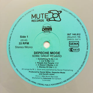 Depeche Mode – Some Great Reward LP mit OIS (NM) - schallplattenparadis