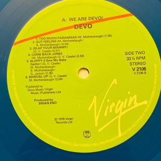 Devo ‎– Q: Are We Not Men? A: We Are Devo! LP - Blue Vinyl (NM) - schallplattenparadis