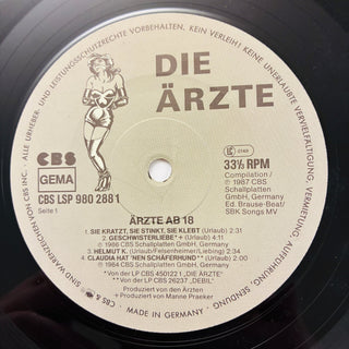 Die Ärzte ‎– Ab 18 LP mit OIS (VG+) - schallplattenparadis