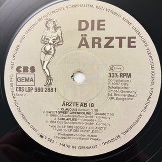 Die Ärzte ‎– Ab 18 LP mit OIS (VG+) - schallplattenparadis
