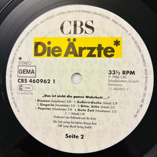 Die Ärzte ‎– Das Ist Nicht Die Ganze Wahrheit... LP mit OIS (NM) - schallplattenparadis