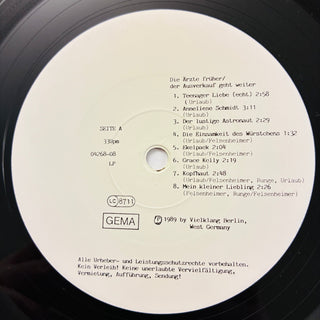 Die Ärzte ‎– Die Ärzte Früher! (1982 - '83) Der Ausverkauf - Geht Weiter! LP (VG+) - schallplattenparadis