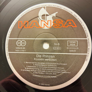 Die Prinzen – Küssen Verboten LP mit OIS (NM) - schallplattenparadis