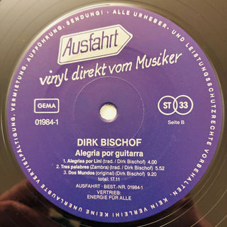 Dirk Bischof ‎– Alegrias Por Guitarra LP (NM) - schallplattenparadis